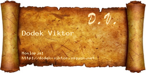 Dodek Viktor névjegykártya